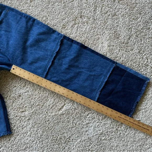 RAILS The Getty Crop High Rise Patchwork‎ Wide Leg Jeans 29 - Picture 6 of 8